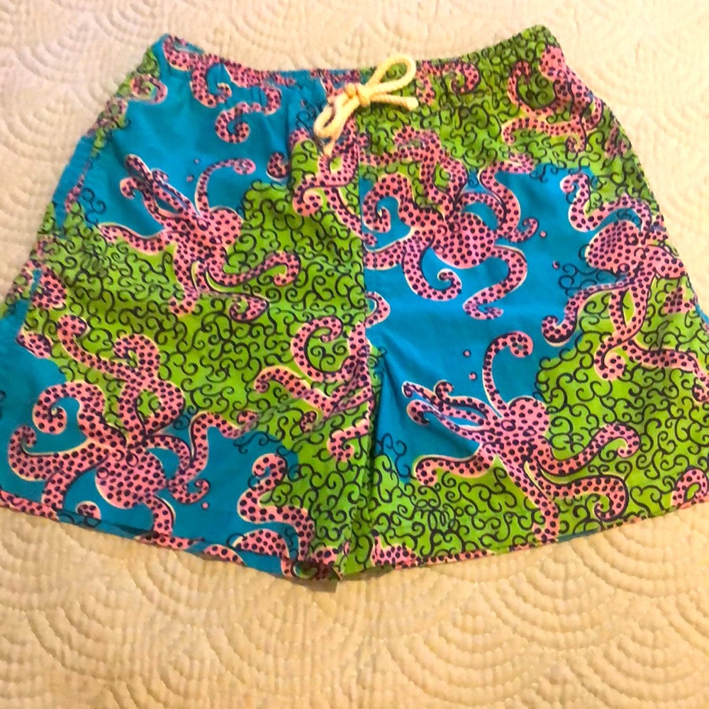 Lilly Pulitzer Vintage Octopus Swim Trunks 24” Waist